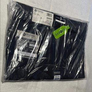 Haggar 36 x 34 Brown Pleated Pants New Dress Classic Expandable Waist Mens Stria